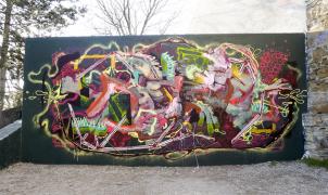 fresques : Lyon, acrylique et spray, 2.5x6m
